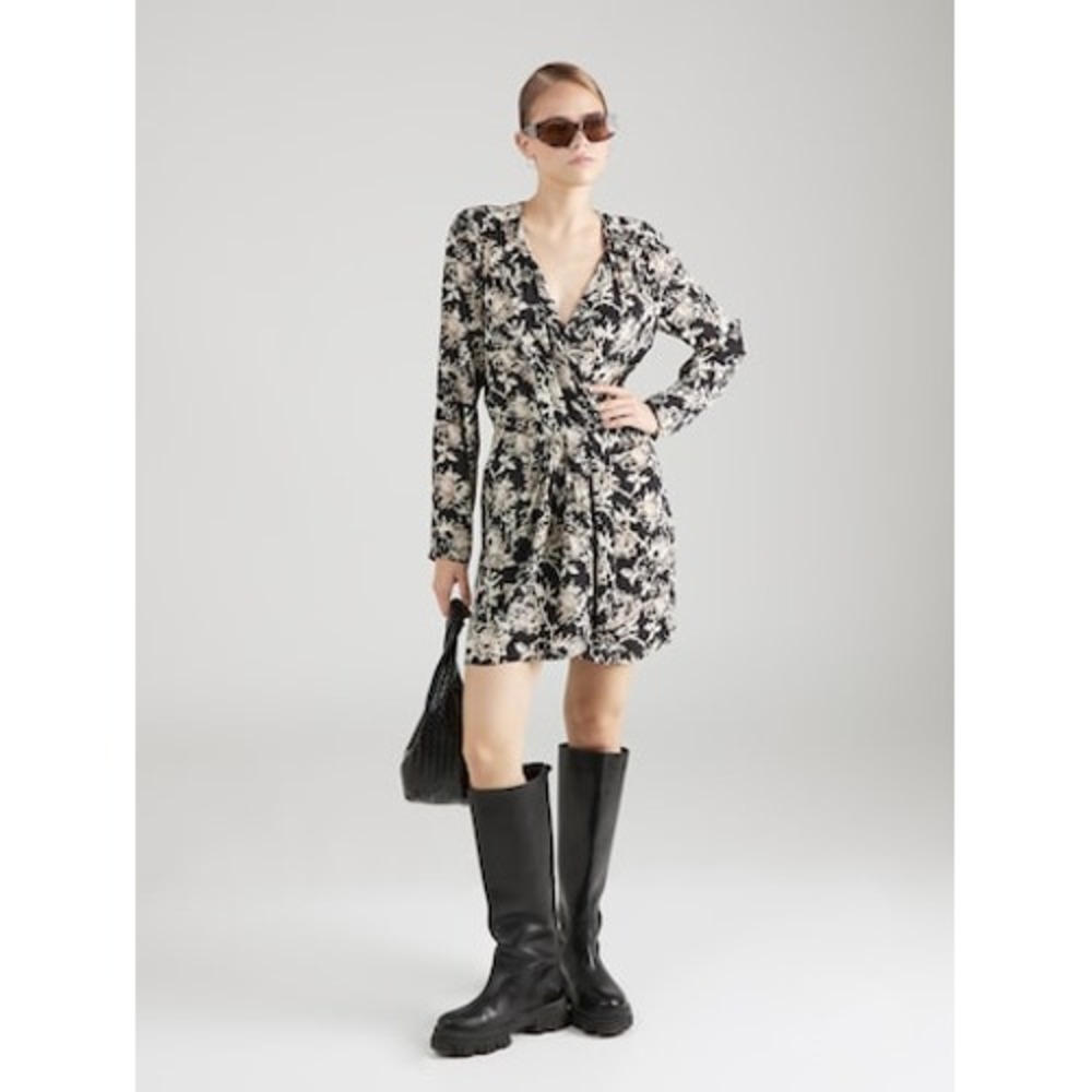 Vanessa Bruno Bombay Dress Black Cream Abstract Floral European Parisian XS 34